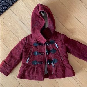 Burberry peplum wool coat.